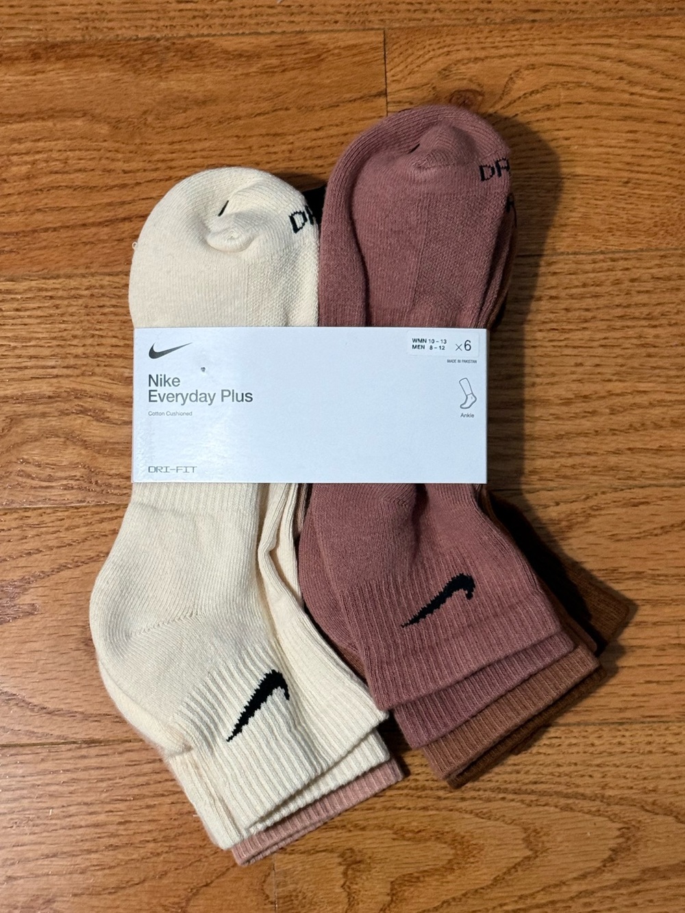 Nike Everyday Plus Cushioned 6-Pack Quarter Training Socks - Size Large
